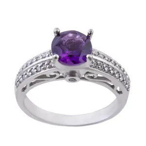 انگشتر نقره زنانه بازرگانی میلادی کد AWR-182