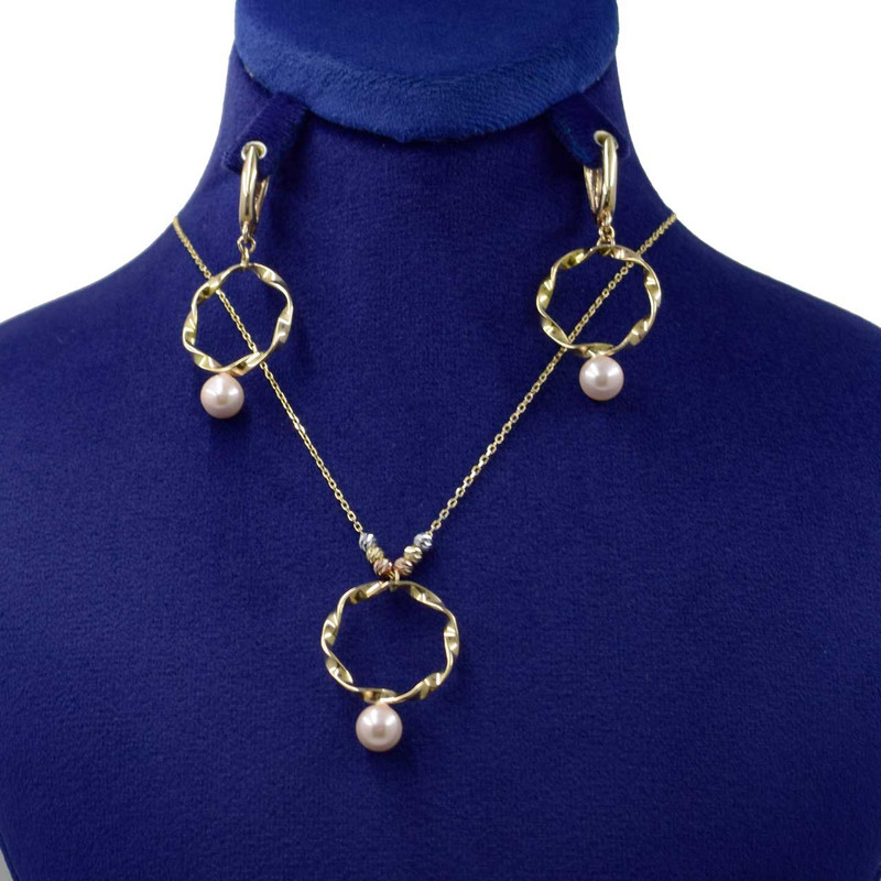 نیم ست طلا 18 عیار زنانه کانیار گالری کد N1480