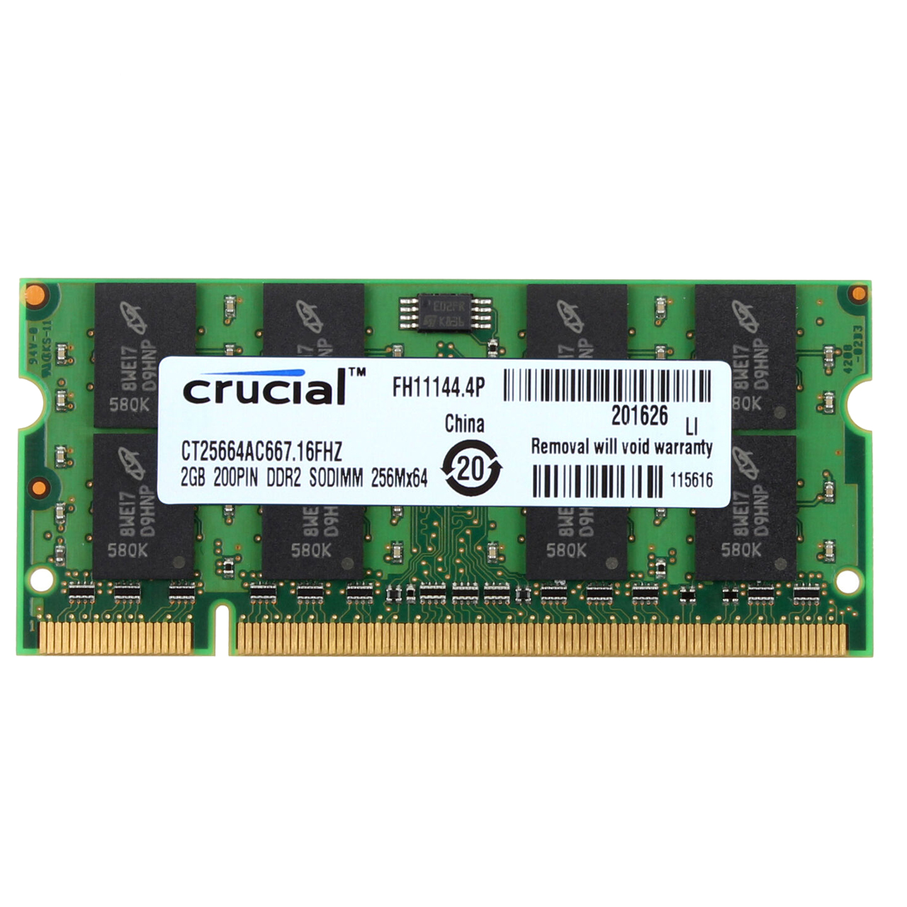 رم لپ تاپ DDR3 تک کاناله 1066 مگاهرتز کروشیال CL9 مدل FH11144 ظرفیت 2 گیگابایت