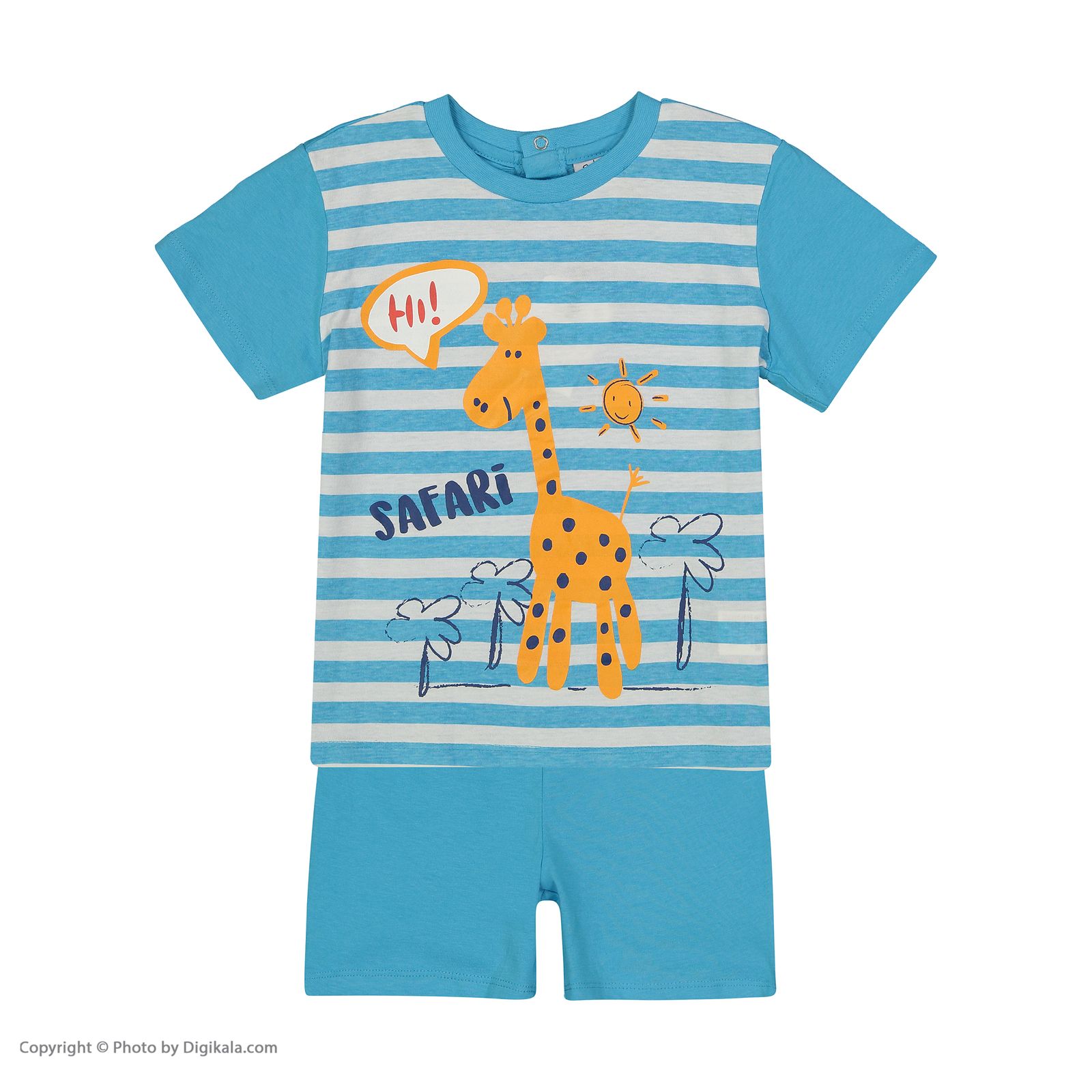ست تی شرت و شلوارک نوزادی پسرانه بلوکیدز مدل 5139464 - آبي - 2