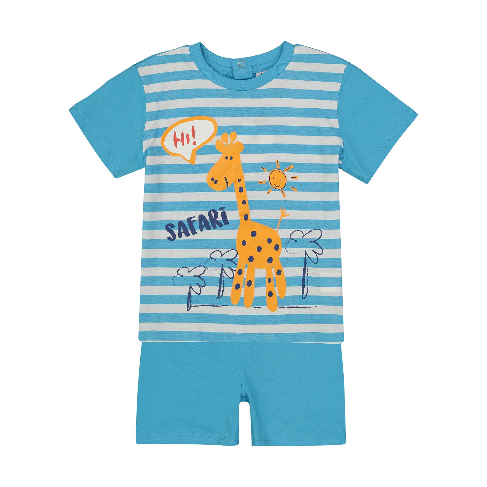 ست تی شرت و شلوارک نوزادی پسرانه بلوکیدز مدل 5139464 - آبي - 1