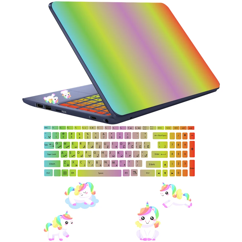  استیکر لپ تاپ کد U-03 به همراه برچسب حروف فارسی کیبورد