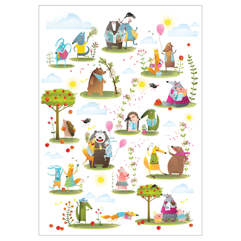 کاغذ کادو طرح کودکانه کد 124 بسته 5 عددی