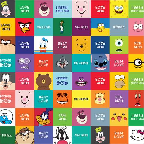 کاغذ کادو طرح  کارتون بسته 5 عددی