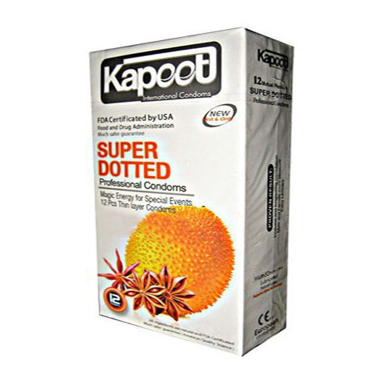 کاندوم کاپوت مدل Super Dotted  بسته 12 عددی