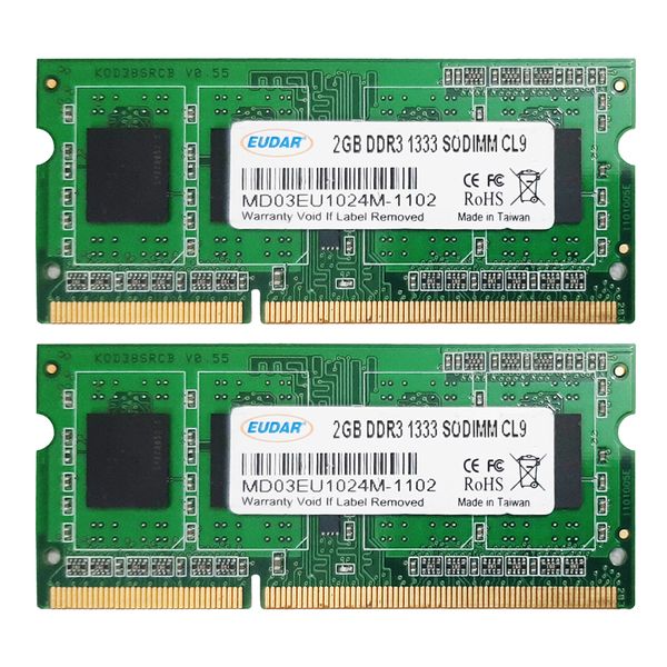 رم لپ تاپ DDR3 دو کاناله 1333 مگاهرتز CL9 ای‌یو‌دار مدل SODIMM ظرفیت 4 گیگابایت