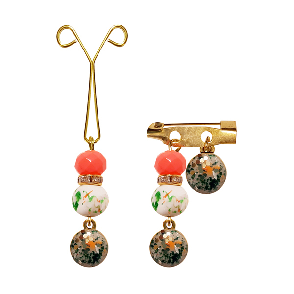 ست سنجاق سینه و گیره روسری مدل آبرنگ کد PM SE 57