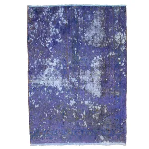 فرش دستبافت رنگ شده یک و نیم متری طرح وینتج کد 2057R