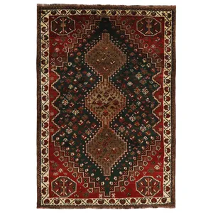 فرش دستبافت یک و نیم متری مدل شیراز ایلیاتی کد 483806