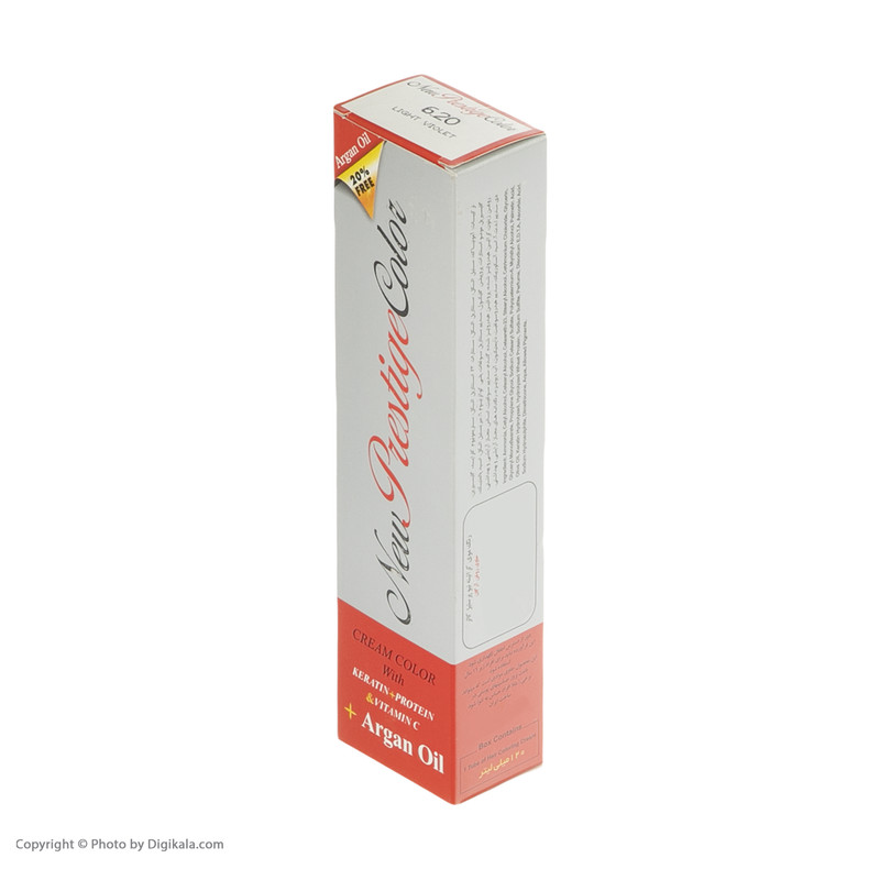 رنگ مو نیو پرستیژ کالر شماره 6.20 حجم 120 میلی لیتر رنگ بلوند شرابی روشن