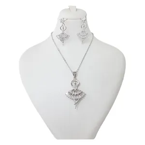 نیم ست نقره زنانه ترمه 1 طرح بالرین کد NY-1000