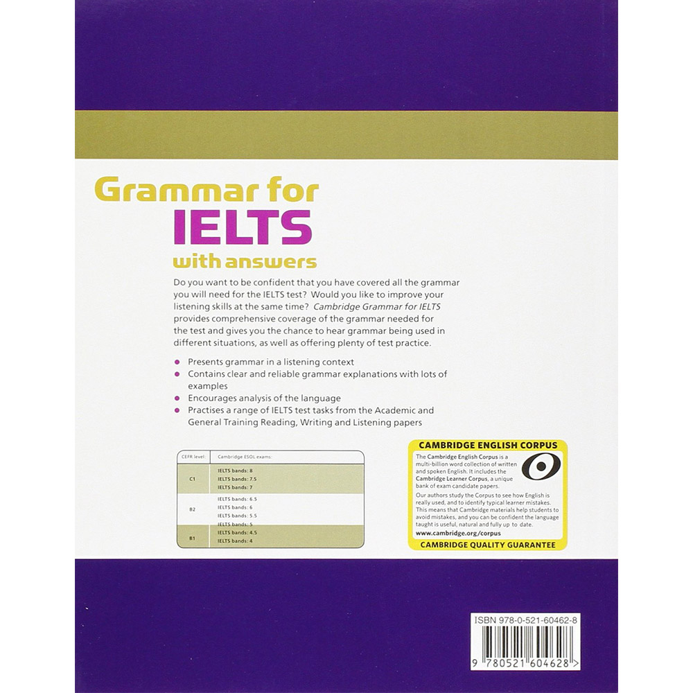 کتاب Cambridge English Grammar For Ielts With Answers اثر Dِiana Hopkins With Pauline Cullen انتشارات Cambridge پرفروش
