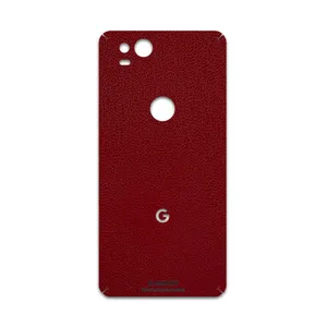 MAHOOT Red-Leather Cover Sticker for google Pixel 2