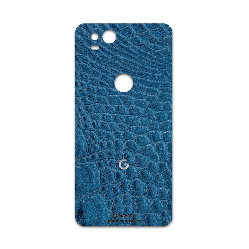 برچسب پوششی ماهوت مدل Blue-Crocodile-Leather مناسب برای گوشی موبایل گوگل Pixel 2