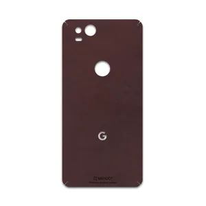 MAHOOT Matte-Dark-Brown-Leather Cover Sticker for google Pixel 2