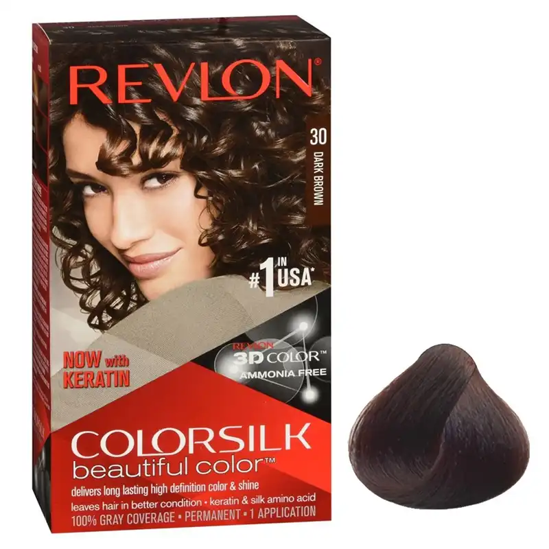 کیت رنگ مو رولون شماره 30 حجم 59 میلی لیتر رنگ قهوهای تیره