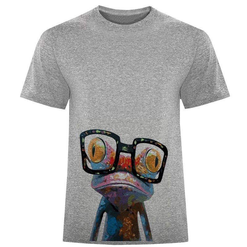 تیشرت آستین کوتاه مردانه طرح قورباغه عینکی کد F334