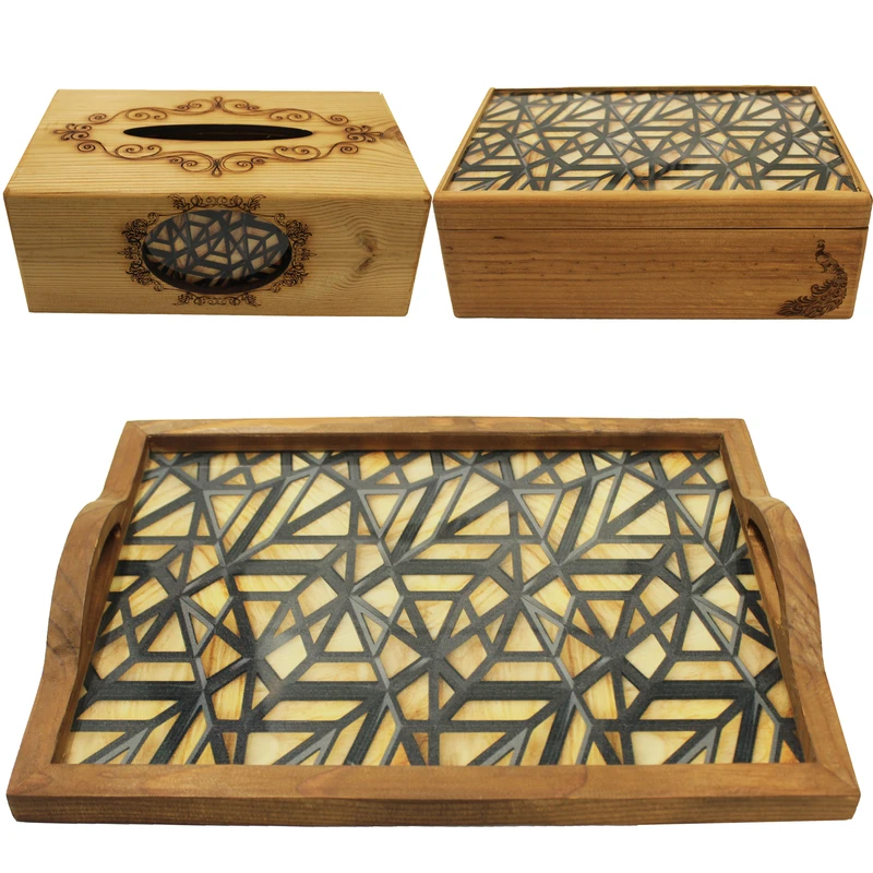 سینی کد T05 به همراه جادستمال کاغذی و نظم دهنده قاشق و چنگال