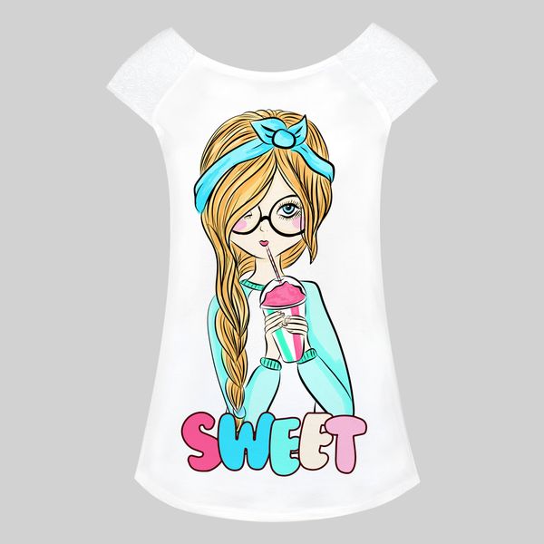 تاپ زنانه طرح Sweet Girl کد 1000036 تاپ زنانه طرح Sweet Girl کد 1000036