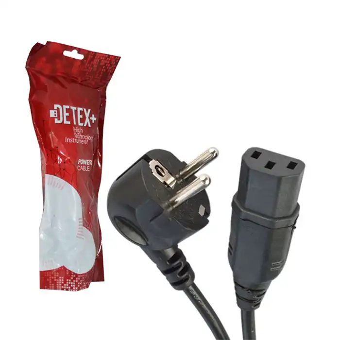 کابل برق سه پین منبع تغذیه کامپیوتر دتکس پلاس مدل DT208 طول 1.5 متر