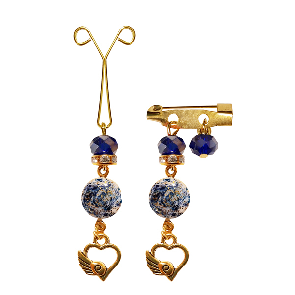 ست سنجاق سینه و گیره روسری طرح قلب کد PM SE 61