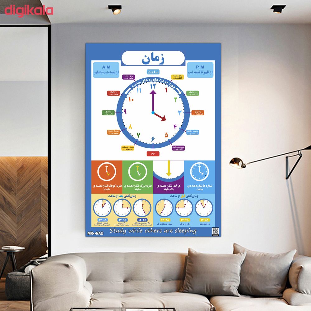 پوستر آموزشی مستر راد طرح آموزش خواندن ساعت مدل time 83423-10 main 1 7