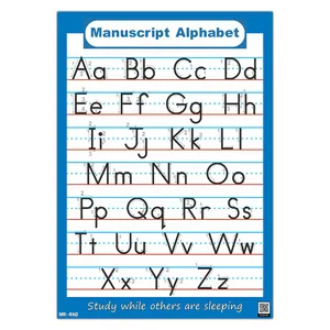 پوستر آموزشی مستر راد طرح آموزش نوشتن الفبای انگلیسی مدل manucript alphabet 83423-12