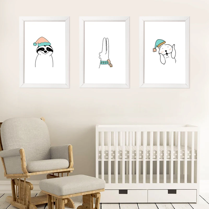 تابلو کودک طرح خرگوش و راکن مدل shaw1019 مجموعه سه عددی