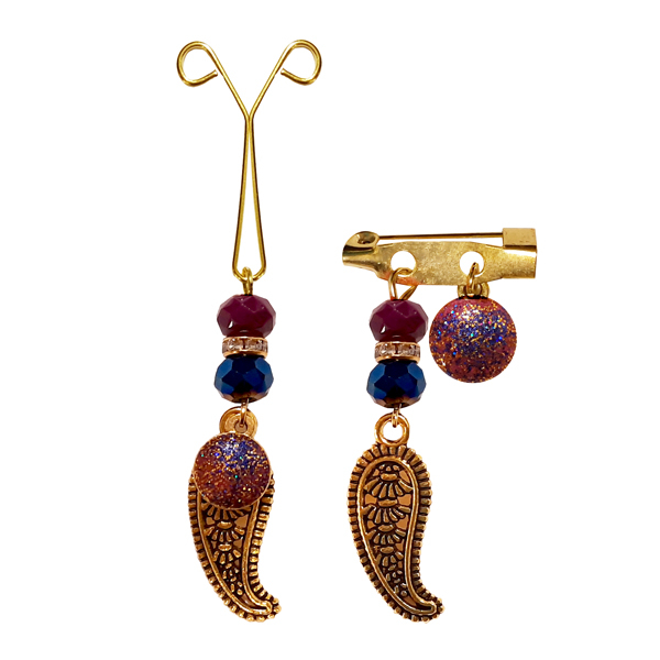 ست گل سینه و گیره روسری کد PM SE 54