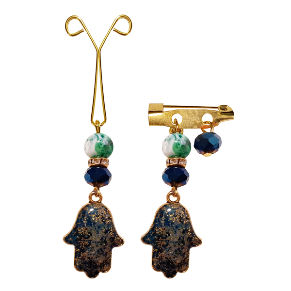 ست سنجاق سینه و گیره روسری مدل پروانه کد PM 359