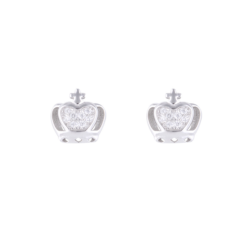 گوشواره نقره زنانه طرح تاج کد E1195
