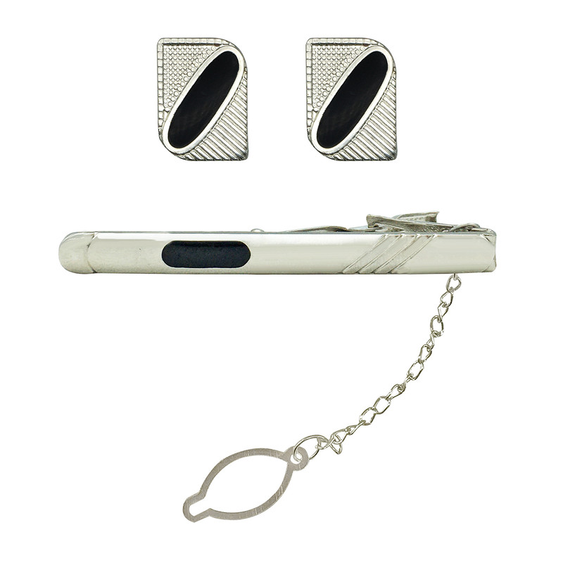 ست دکمه سردست و گیره کراوات مردانه کد 1010.5