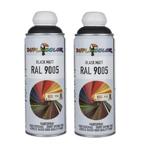 Dupli Color RAL 9005 Black Matt Paint Spray 400ml 2pces 