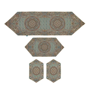ست 4 تکه رومیزی ترمه دستجردی مدل کبریا کد FRZ4.4
