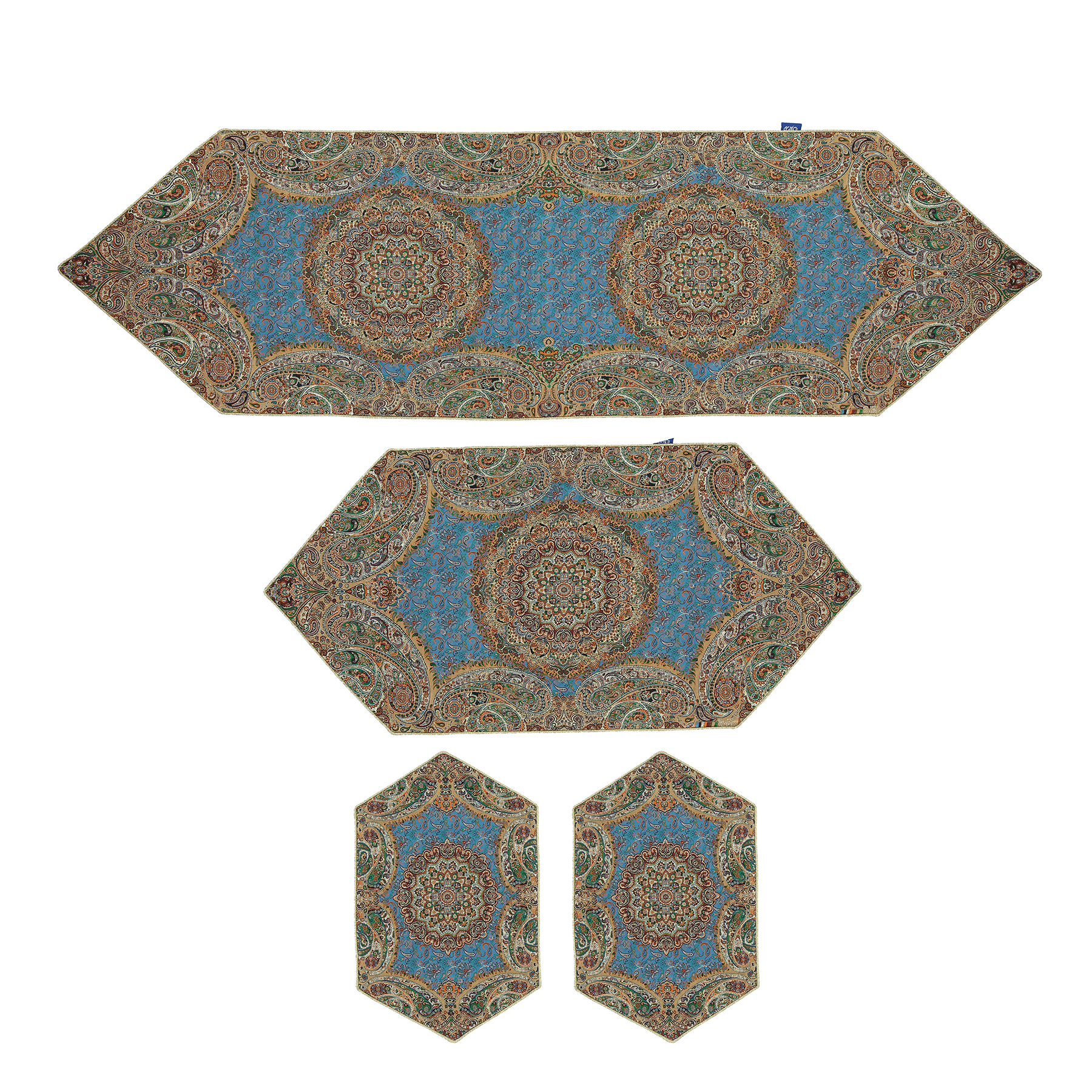 ست 4 تکه رومیزی ترمه دستجردی مدل کبریا کد BL4.4