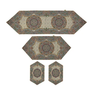 ست 4 تکه رومیزی ترمه دستجردی مدل کبریا کد GD4.4