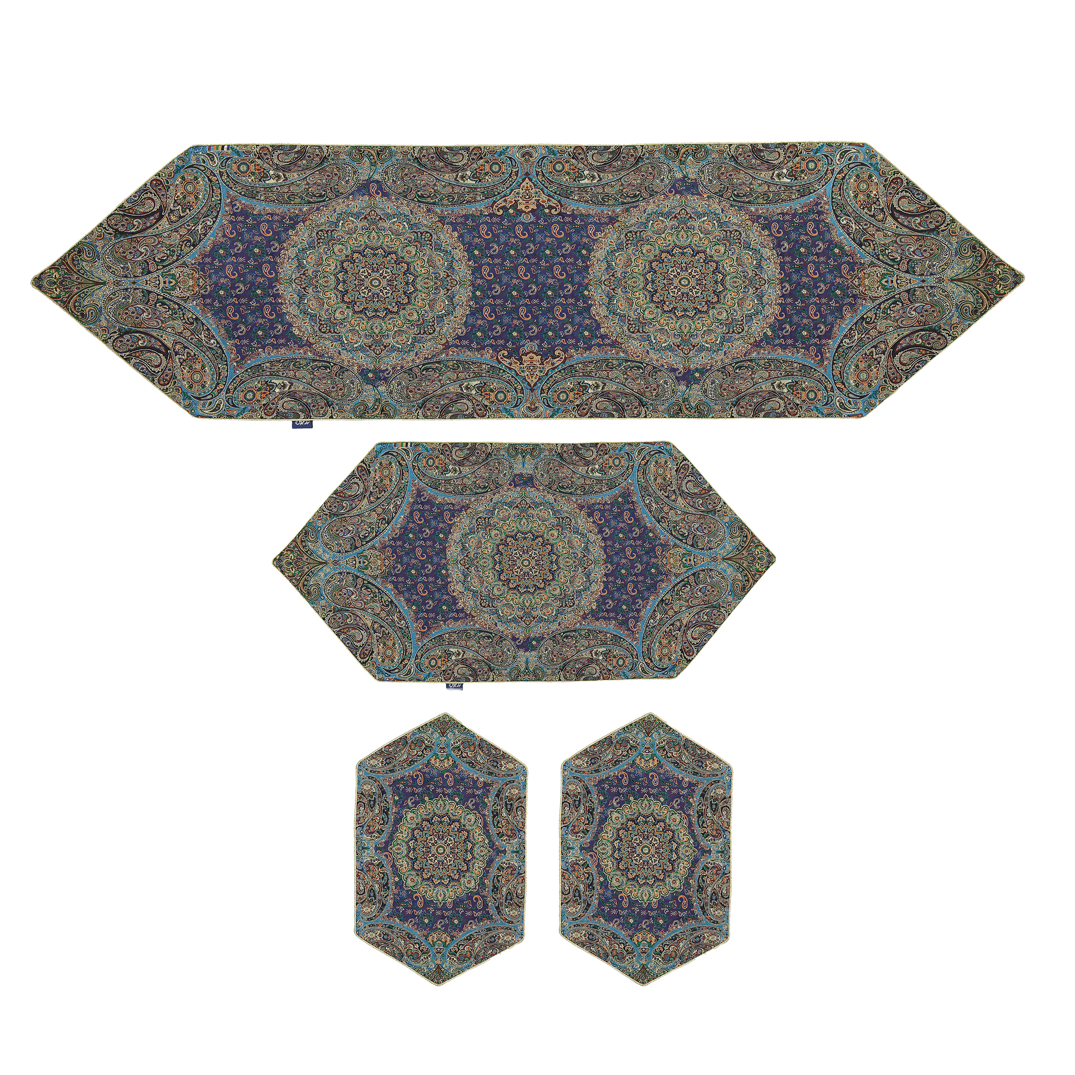 ست 4 تکه رومیزی ترمه دستجردی مدل کبریا کد SRM4.4