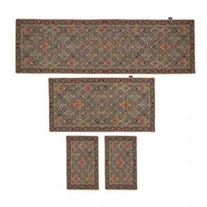 ست 4 تکه رومیزی ترمه دستجردی مدل خشتی کد 16CLR4.4
