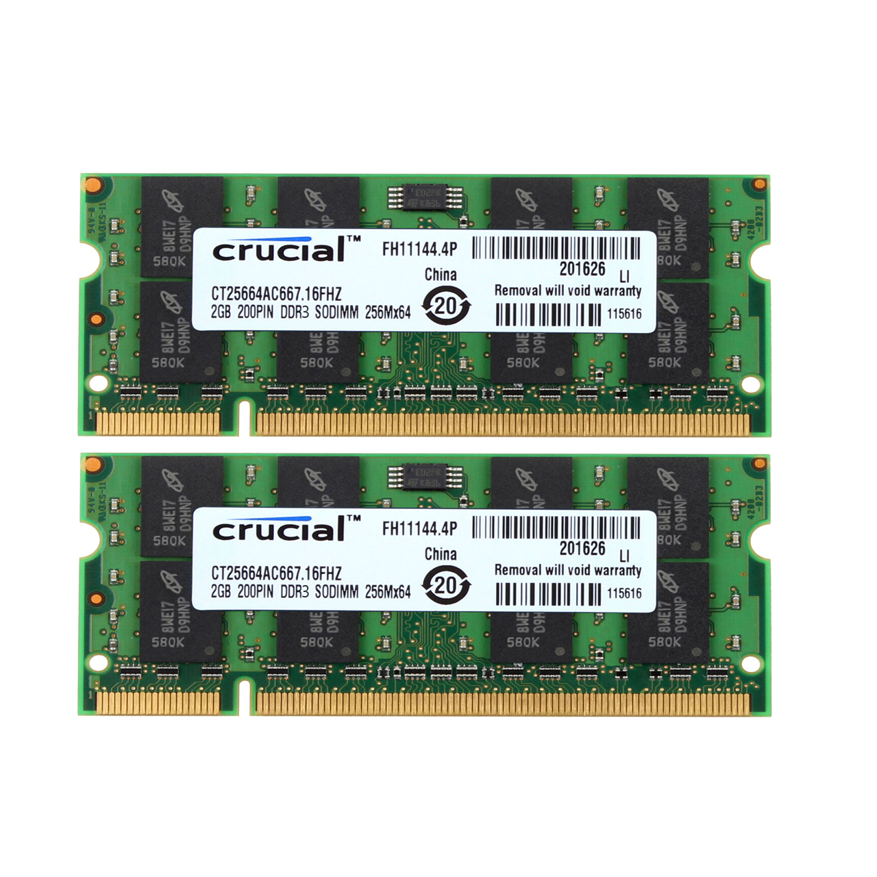 رم لپ تاپ DDR3 دو کاناله 1333 مگاهرتز کروشیال CL11 مدل SODIMM ظرفیت 4 گیگابایت