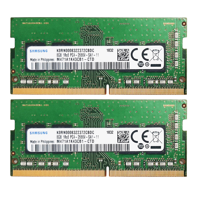 رم لپ‌تاپ DDR4 دو کاناله 2400 مگاهرتز CL17 سامسونگ مدل 1Rx8 ظرفیت 16 گیگابایت