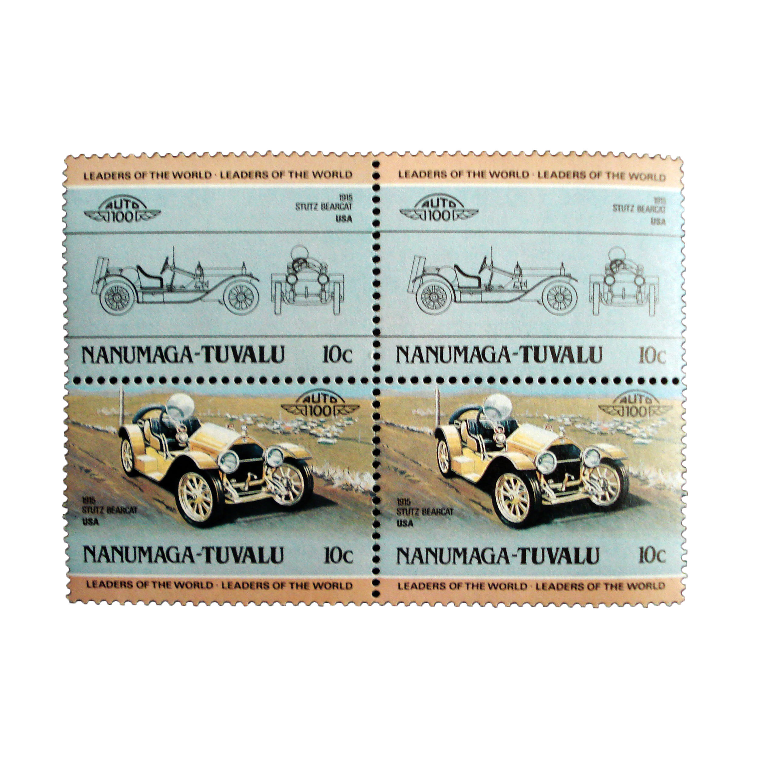 تمبر یادگاری طرح اتومبیل مدل STUTZ BEARCAT کد TAM-49 مجموعه 4 عددی