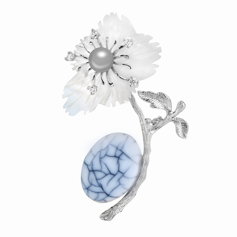 گل سینه زنانه گالری شمرون طرح گل کد BRC129S0