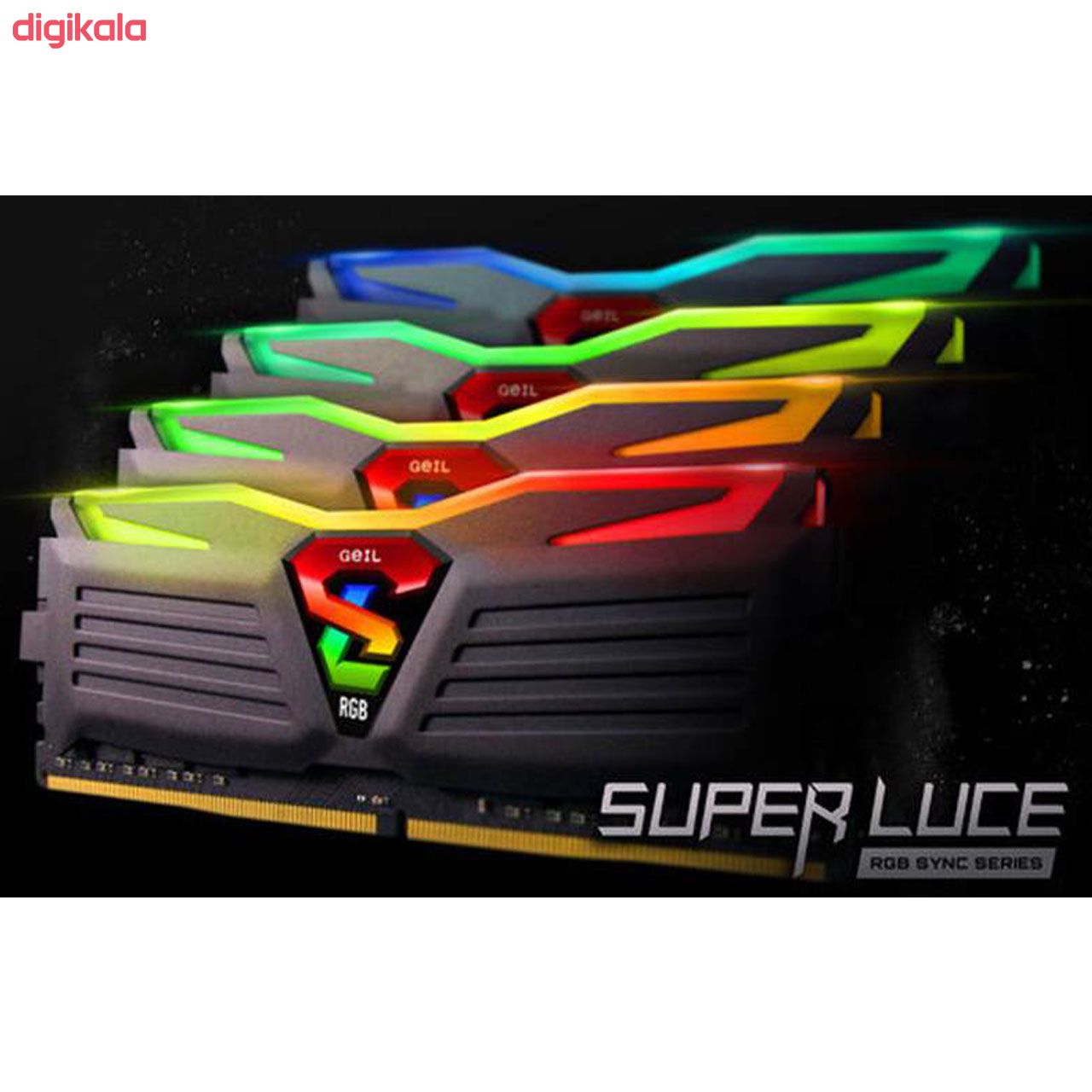 رم دسکتاپ DDR4 تک کاناله 2400 مگاهرتز CL17 گیل مدل SUPER LUCE RGB ظرفیت 4 گیگابایت main 1 1