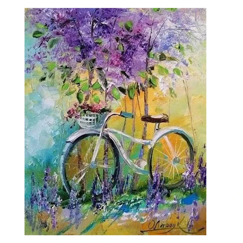 تابلو شاسی گالری استاربوی طرح نقاشی دوچرخه مدل هنری 
