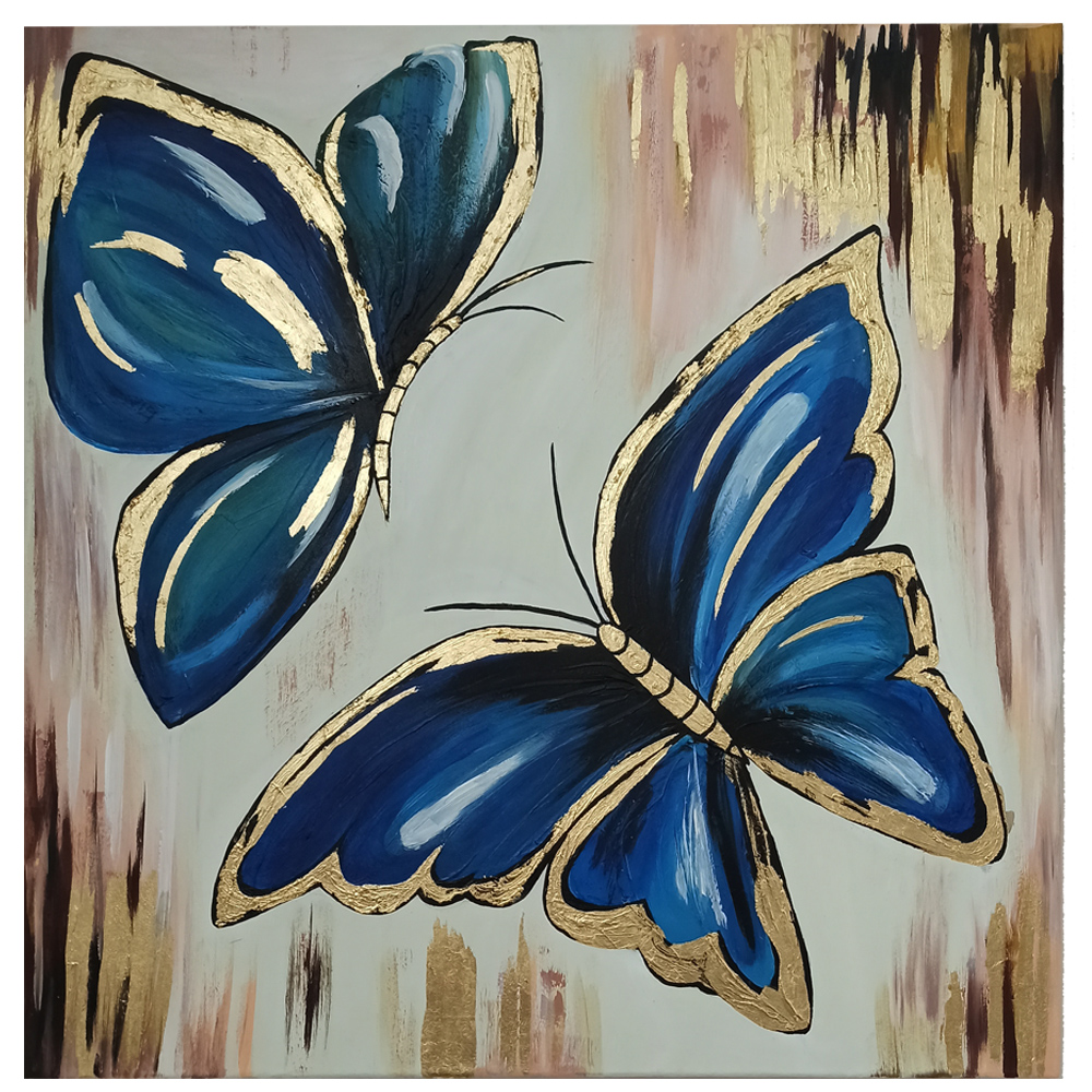 تابلو نقاشی ورق طلا مدل پروانه کد 0772