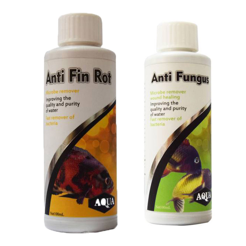 محلول ضد پوسیدگی باله و دم آکوا مدل AF100 حجم 100 میلی لیتر به همراه محلول ضد قارچ