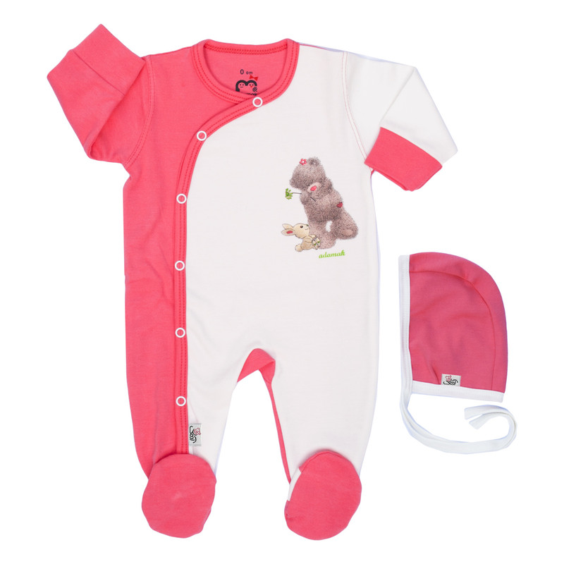 ست سرهمی و کلاه نوزادی آدمک طرح Bear
