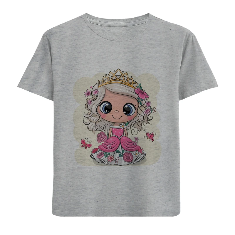 تی شرت آستین کوتاه دخترانه طرح پرنسس کد F67
