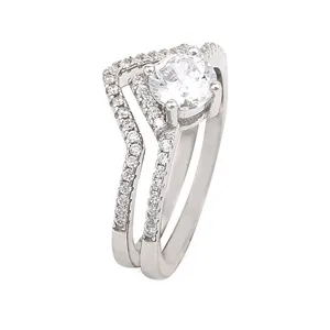 انگشتر نقره زنانه کد R1104 مجموعه 2 عددی