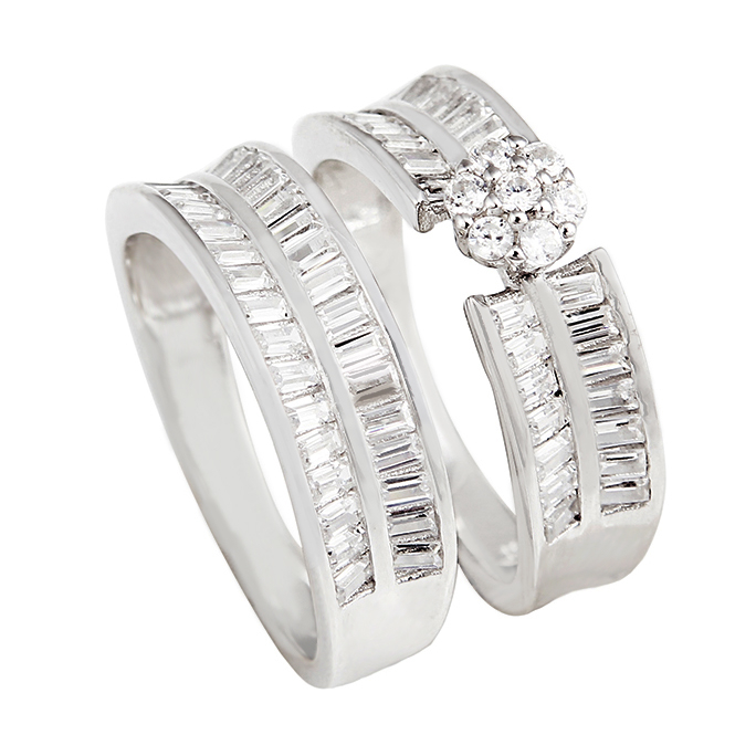 انگشتر نقره زنانه کد R1120 مجموعه 2 عددی